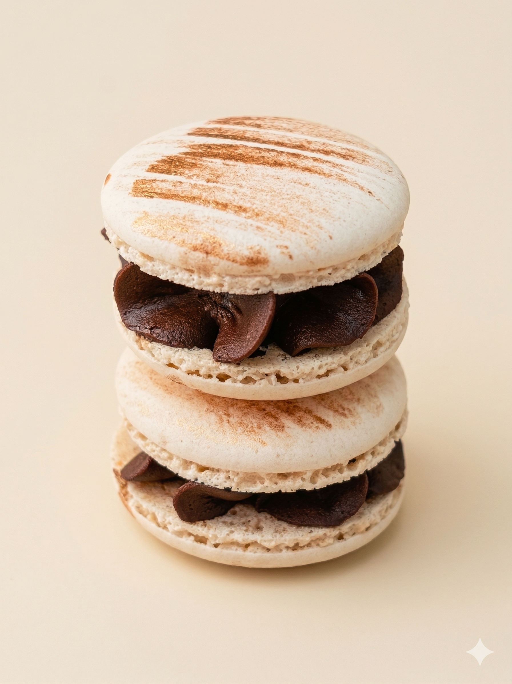 Dark chocolate macarons